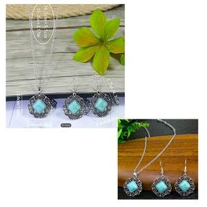 3PC TURQUOISE PENDANT SET